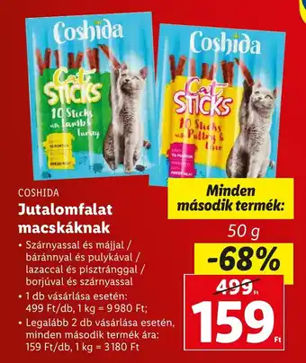 Lidl COSHIDA Jutalomfalat macskáknak 50 g ajánlat
