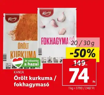 Lidl KANIA Örölt kurkuma / fokhagymasó 20 - 30 g ajánlat