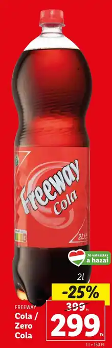Lidl FREEWAY Cola / Zero Cola 2 l ajánlat