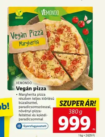 Lidl VEMONDO Vegán pizza 380 g ajánlat