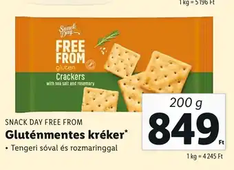 Lidl SNACK DAY FREE FROM Gluténmentes kréker 200 g ajánlat