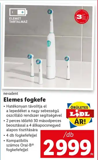 Lidl nevadent Elemes fogkefe 1 db ajánlat