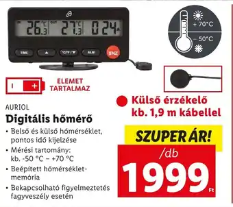 Lidl AURIOL Digitális hőmérő 1 db ajánlat
