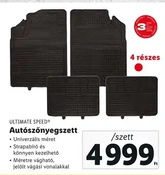 Lidl ULTIMATE SPEED Autószőnyegszett ajánlat