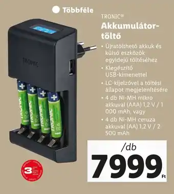 Lidl TRONIC Akkumulátor- töltő 1 db ajánlat