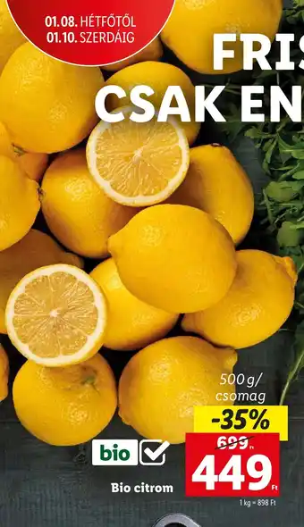 Lidl Bio citrom 500 g ajánlat