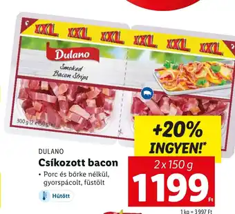 Lidl DULANO Csíkozott bacon 2 x 150 g ajánlat