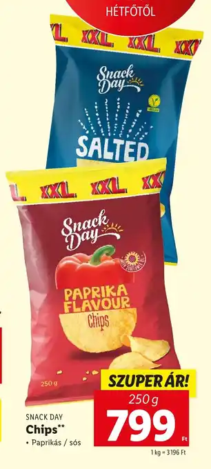 Lidl SNACK DAY Chips 250 g ajánlat
