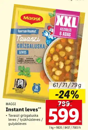 Lidl MAGGI Instant leves 61 - 79 g ajánlat