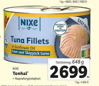 Lidl NIXE Tonhal 648 g ajánlat