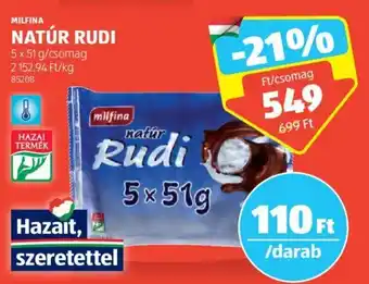 ALDI MILFINA NATÚR RUDI 5 x 51 g ajánlat