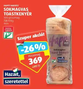 ALDI HAPPY HARVEST SOKMAGVAS TOASTKENYÉR 500 g ajánlat