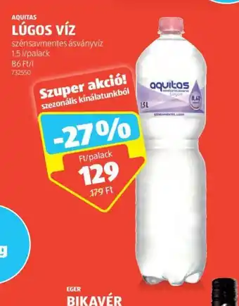 ALDI AQUITAS LÚGOS VÍZ 1,5 l ajánlat