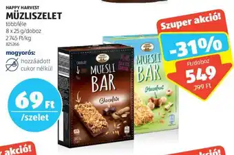 ALDI HAPPY HARVEST MÜZLISZELET 8 x 25 g ajánlat