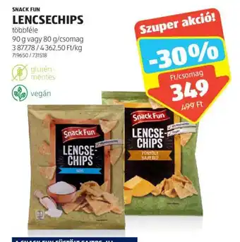 ALDI SNACK FUN LENCSECHIPS 90 - 80 g ajánlat