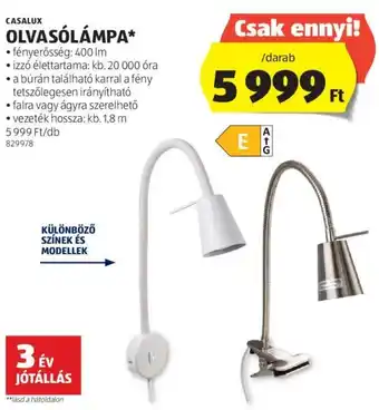 ALDI CASALUX OLVASÓLÁMPA 1 db ajánlat