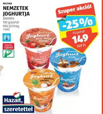ALDI MILFINA NEMZETEK JOGHURTJA 150 g ajánlat