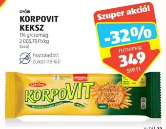 ALDI GYŐRI KORPOVIT KEKSZ 174 g ajánlat