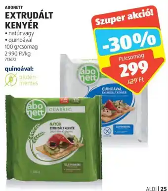 ALDI ABONETT EXTRUDÁLT KENYÉR 100 g ajánlat