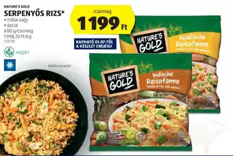 ALDI NATURE'S GOLD SERPENYŐS RIZS 600 g ajánlat