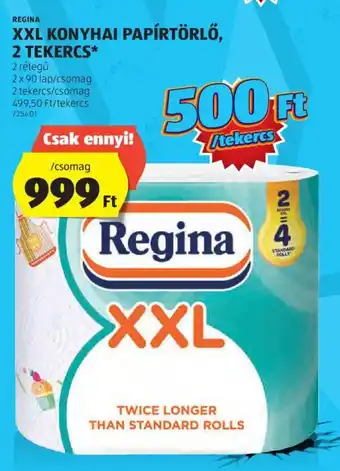 ALDI REGINA XXL KONYHAI PAPÍRTÖRLŐ 2 tekercs ajánlat