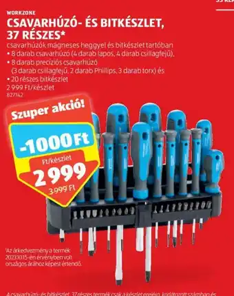 ALDI WORKZONE CSAVARHÚZÓ- ÉS BITKÉSZLET 37 részes ajánlat