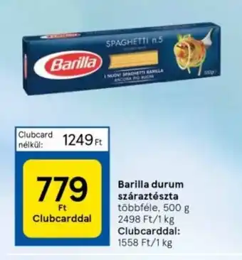 Tesco Barilla durum száraztészta 500 g ajánlat
