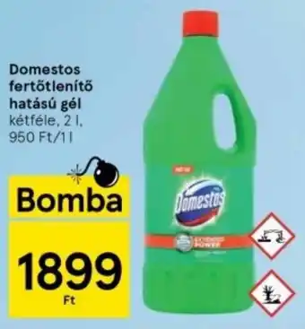 Tesco Domestos fertőtlenítő hatású gél kétféle, 2l ajánlat