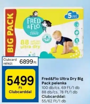 Tesco Fred&Flo Ultra Dry Big Pack pelenka 100 db/cs ajánlat