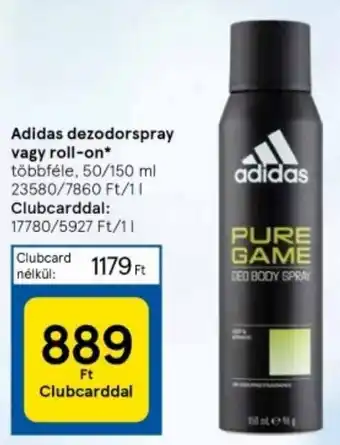 Adidas dezodorspray vagy roll-on* többféle, 50/150 ml