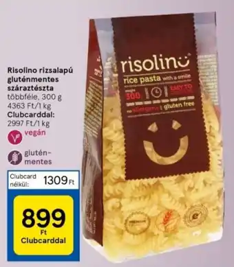 Tesco Risolino rizsalapú gluténmentes száraztészta többféle, 300 g ajánlat