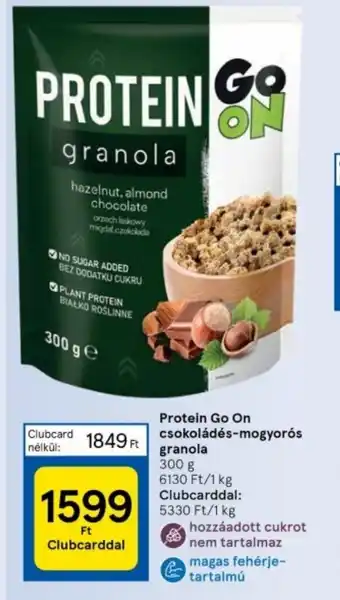 Protein Go On csokoládés-mogyorós granola 300 g