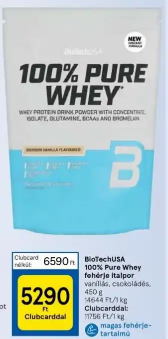 Tesco BioTechUSA 100% Pure Whey fehérje italpor vaníliás, csokoládés, 450 g ajánlat
