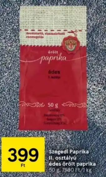 Tesco Szegedi Paprika II. osztályú édes őrölt paprika 50 g ajánlat