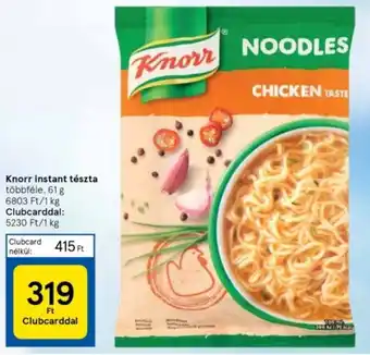 Tesco Knorr instant tészta 61g ajánlat