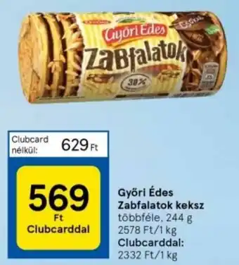 Tesco Gyori Edes Zabfalatok keksz 244 g ajánlat