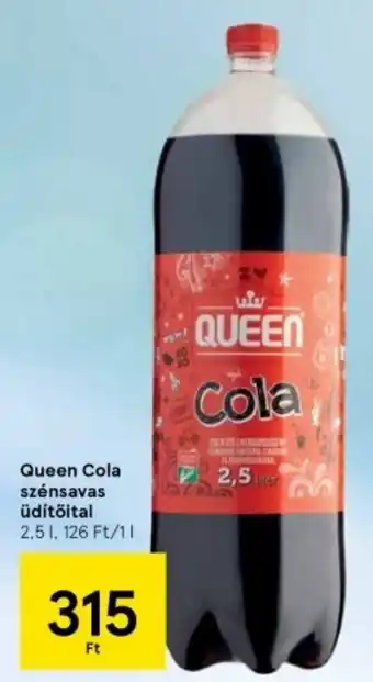 Tesco Queen Cola szénsavas üdítőital 2,5l ajánlat
