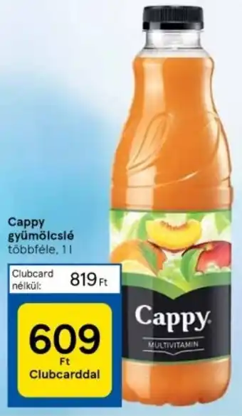 Tesco Cappy gyümölcslé többféle, 1l ajánlat