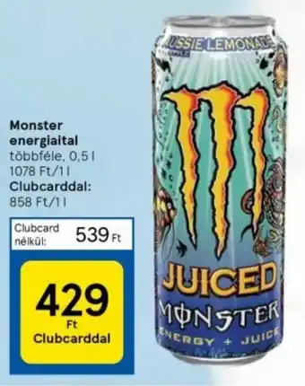 Tesco Monster energiaital többféle, 0,5l ajánlat