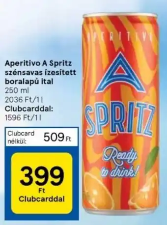 Tesco Aperitivo A Spritz szénsavas ízesített boralapú ital 250 ml ajánlat