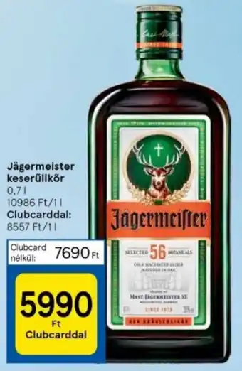 Tesco Jägermeister keserűlikör 0,7l ajánlat