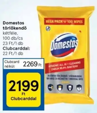 Tesco Domestos törlőkendő 100 db/cs ajánlat