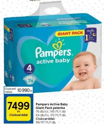 Tesco Pampers Active Baby GIANT PACK pelenka ajánlat