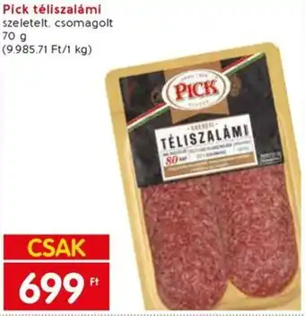 Spar Pick téliszalámi szeletelt, csomagolt 70g ajánlat