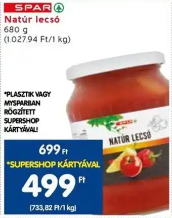 Spar SPAR Natúr lecsó 680g ajánlat