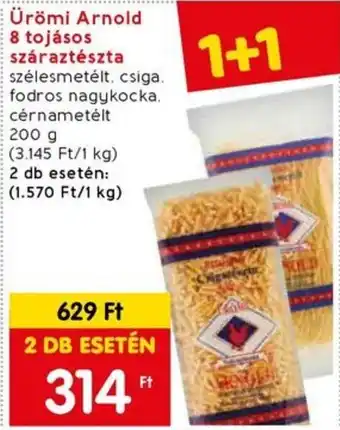 Spar Ürömi Arnold 8 tojásos száraztészta szélesmetélt 200g ajánlat
