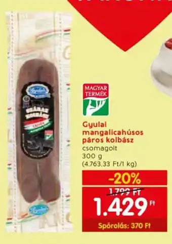 Spar Gyulai mangalicahúsos páros kolbász csomagolt 300 g ajánlat