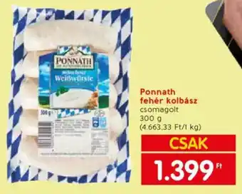 Spar Ponnath fehér kolbász 300 g ajánlat