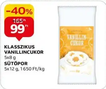 Auchan KLASSZIKUS VANILLINCUKOR 5x8 g SÜTŐPOR 5x12 g ajánlat
