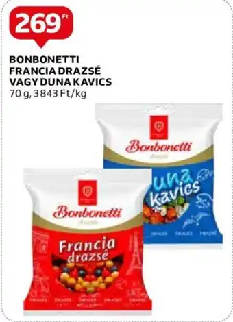 Auchan BONBONETTI FRANCIA DRAZSÉ VAGY DUNA KAVICS 70 g ajánlat